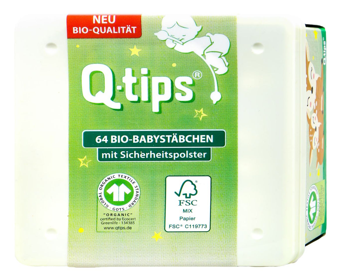 Q-Tips Baby Wattestäbchen mit Papierschaft, 64 er