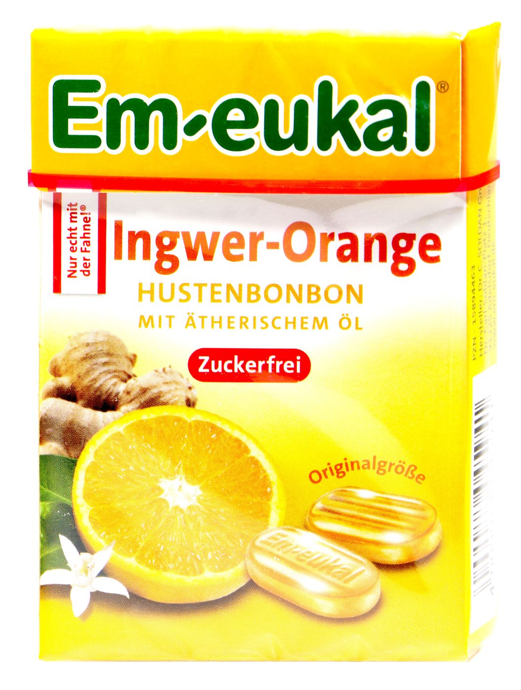 Em-Eukal Ingwer-Orange Box Zuckerfrei, 50 g