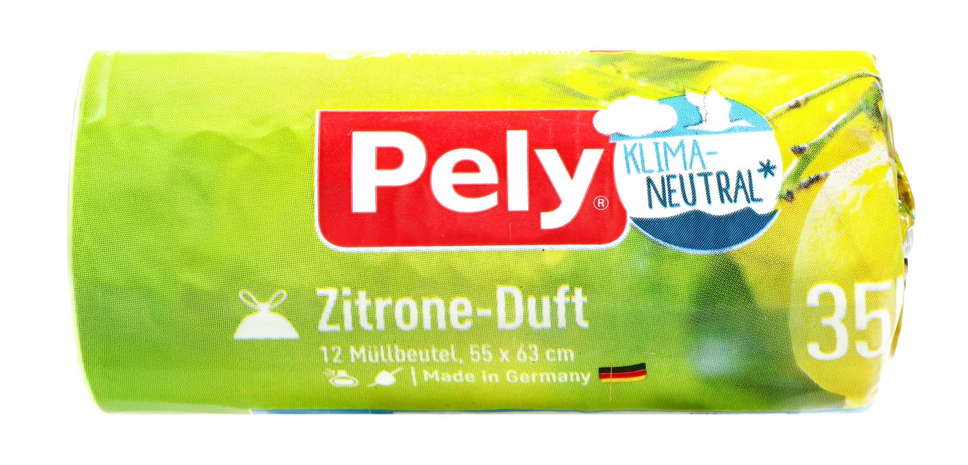 Pely Zugband-Beutel Zitronen-Duft 35 Liter, 12 er