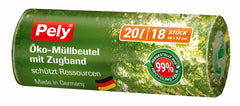 Pely Öko-Müllbeutel mit Zugband 20 Liter, 18 er
