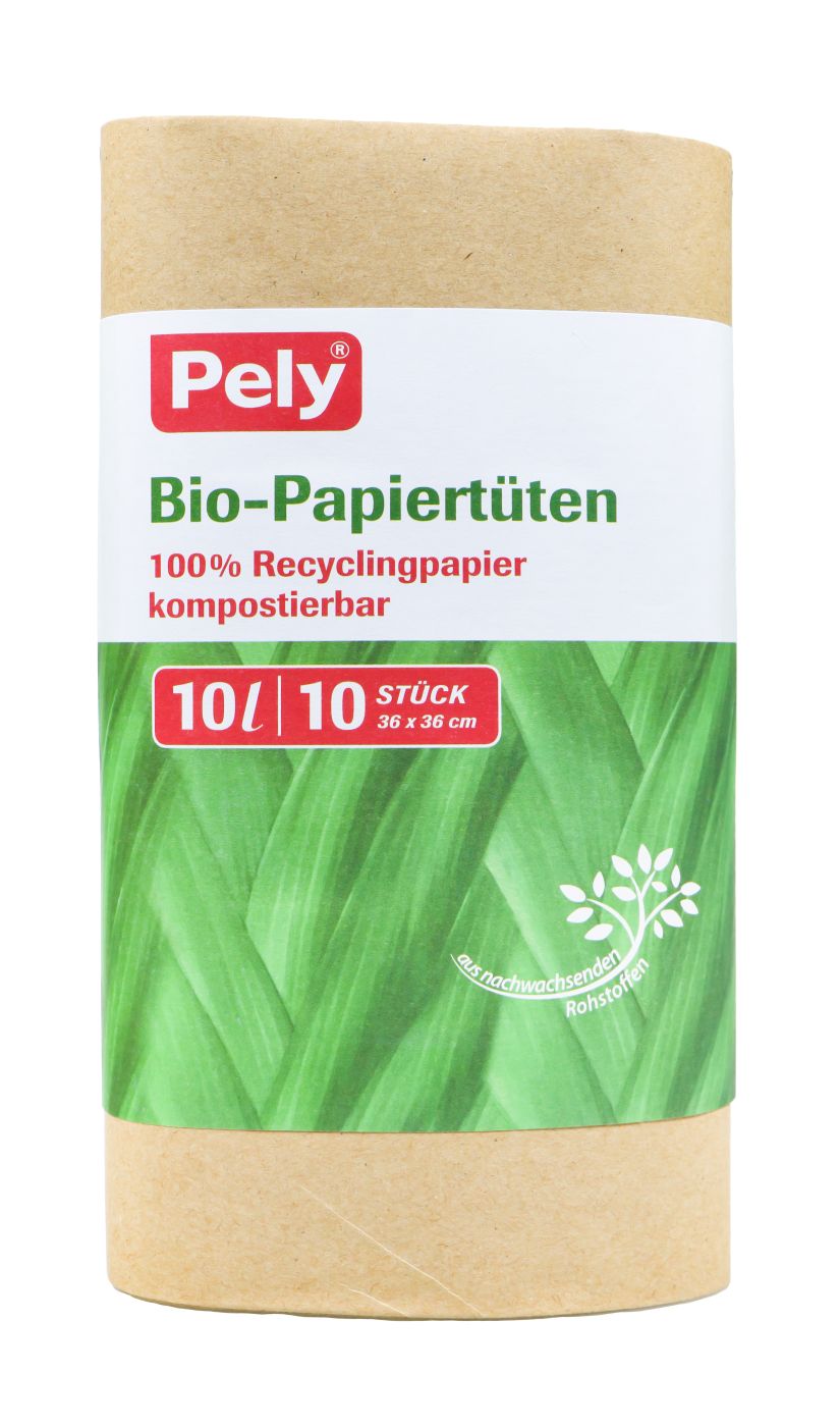 Pely Bio-Papiertüten "Blauer Engel" 10 Liter, 10 er