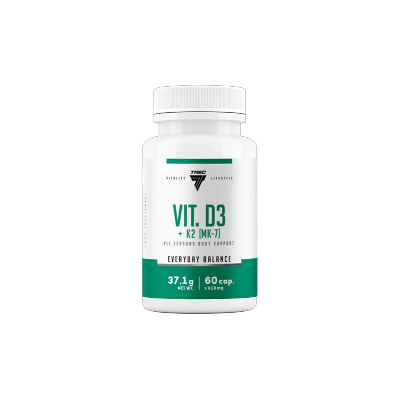 Vitamin D3 + K2 (MK7) - 60caps.