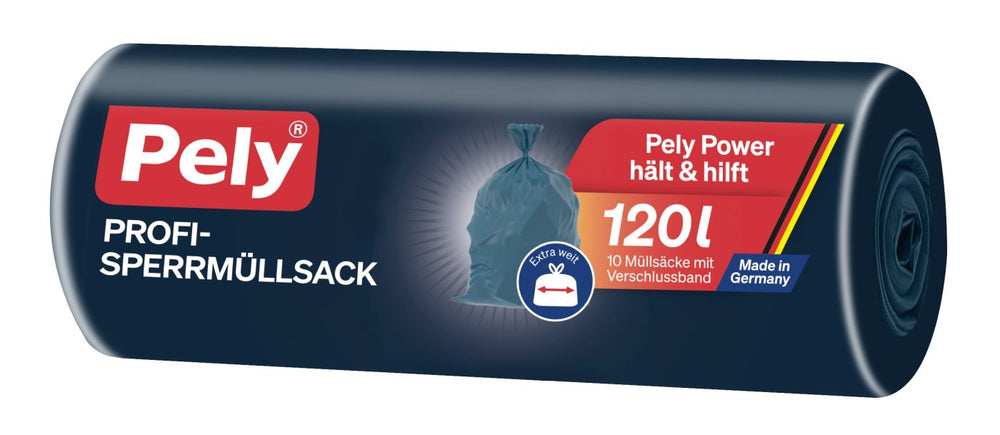 Pely Profi-Sperrmüllsäcke mit Verschlussb. extra weit 120 L., 10 er