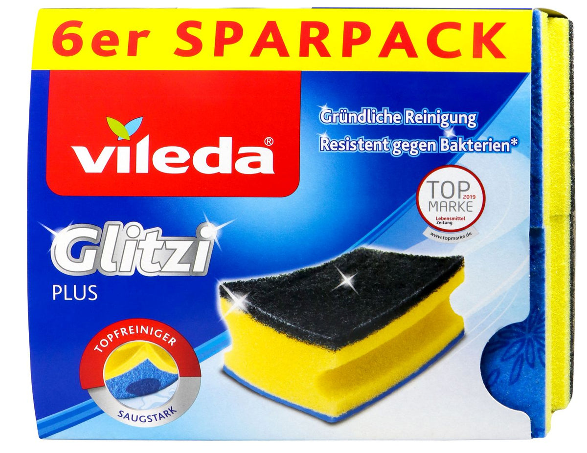 Vileda Glitzi Plus Topfschwamm gelb/grün, 6 er