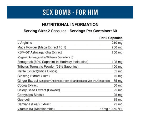 Applied Nutrition Sex Bomb Male - 120 caps