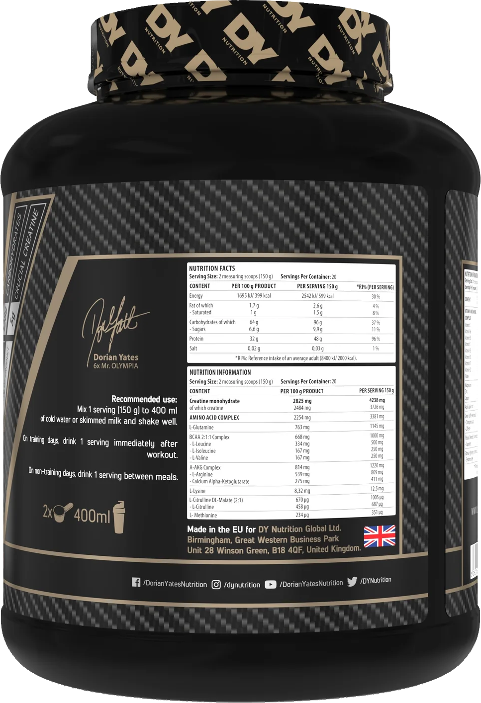 DY Nutrition Game Changer Mass - 3000 g