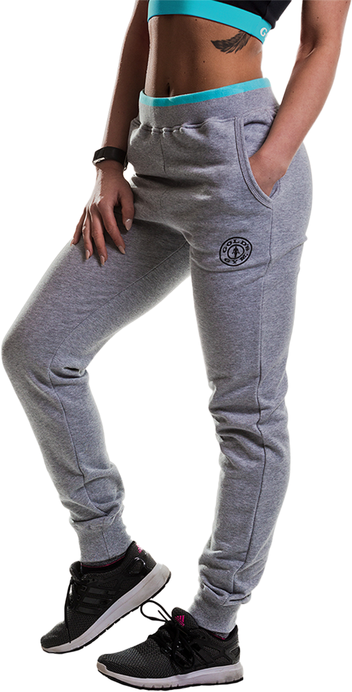 GGLPNT050 Gold's Gym Ladies Jog Pants - Grey