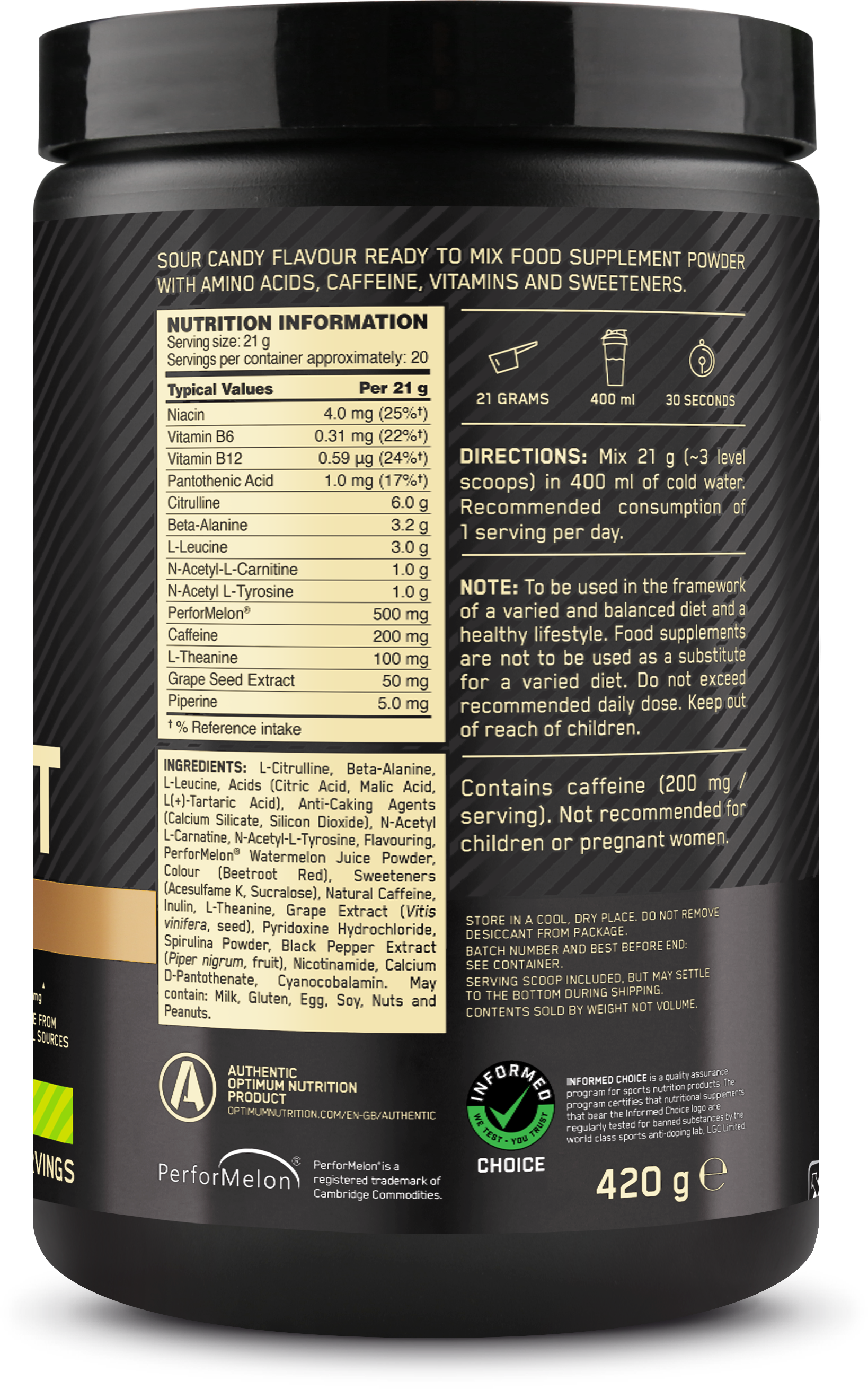 Optimum Nutrition Gold Standard Pre-workout Advanced - 420 g