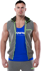 RIPT RCSWT704 Mens SL Techline Sleeve Hoodie - Grey Marl