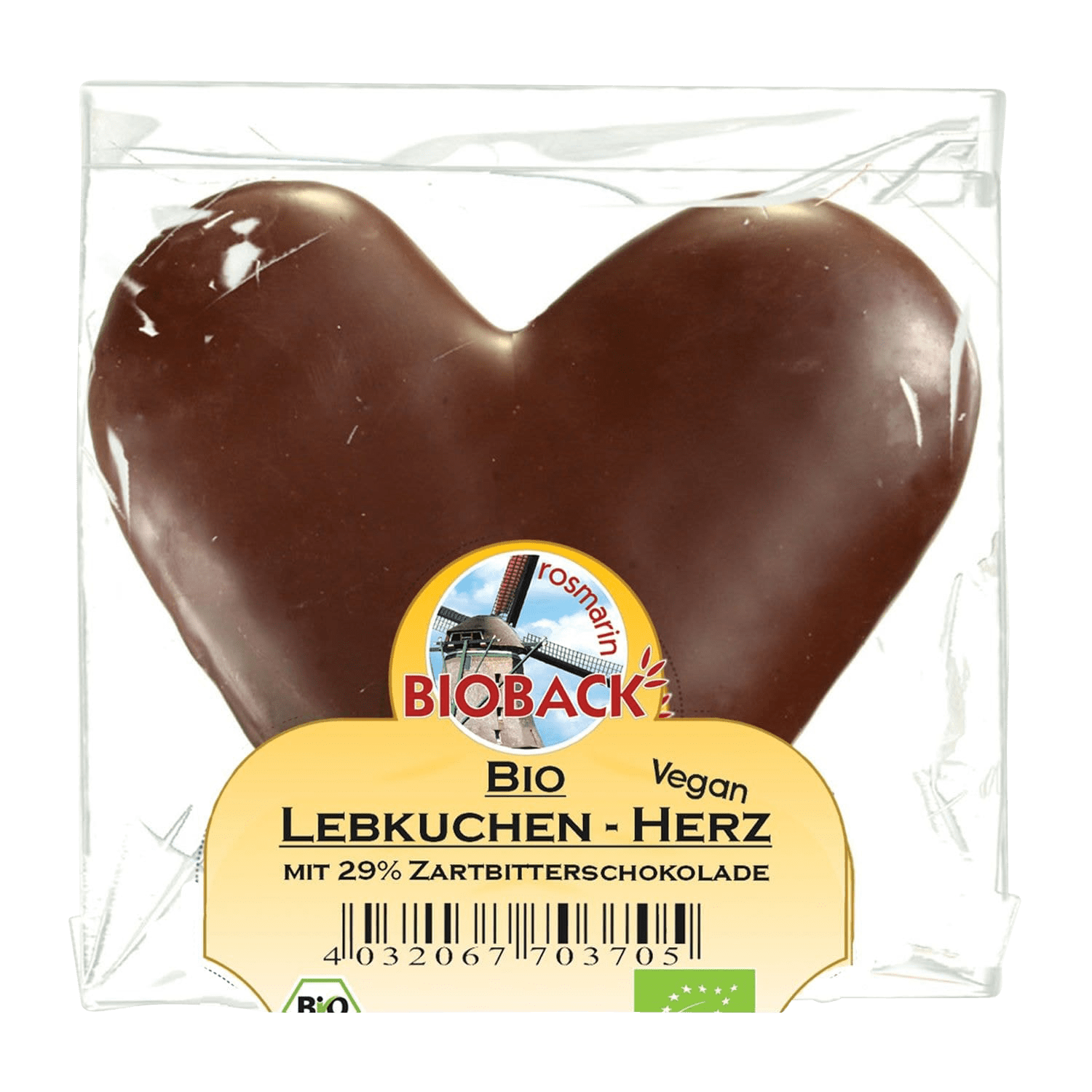 Lebkuchen Herz mit Zartbitterschokolade (29%)