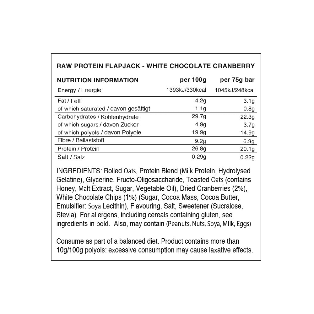 Warrior Raw Protein Flapjack - 12 x 75 g