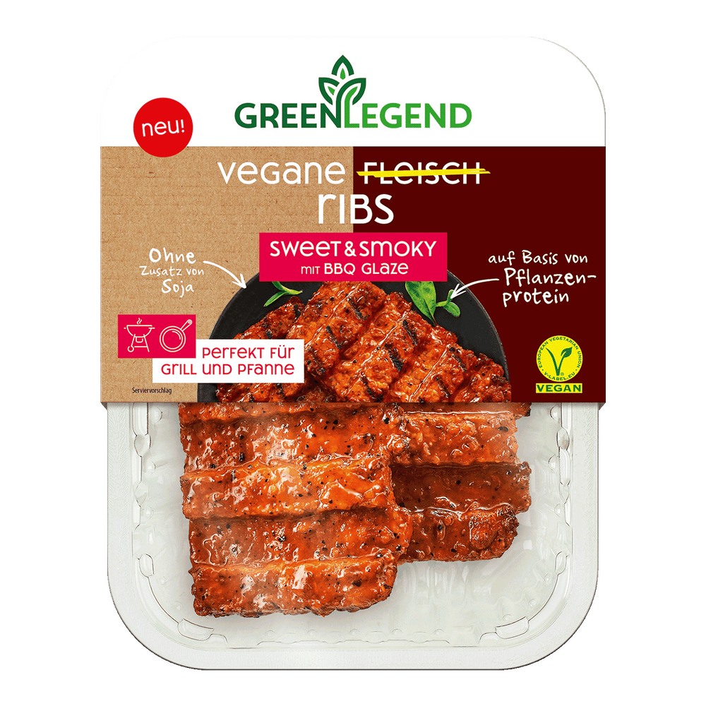Vegane Fleisch Ribs Sweet & Smoky mit Bbq Glaze