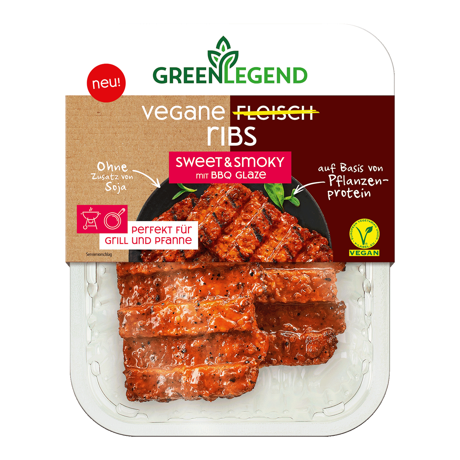 Vegane Fleisch Ribs Sweet & Smoky mit Bbq Glaze