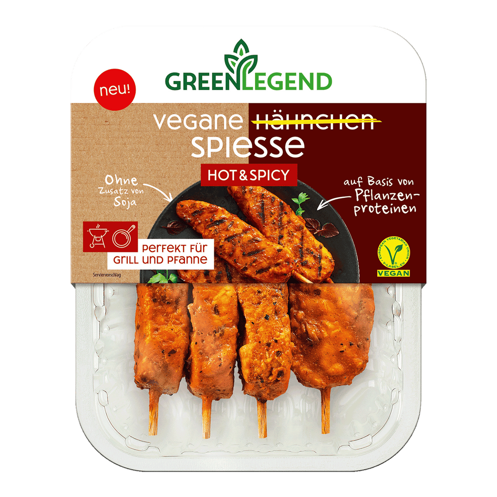 Vegane Hähnchen Spiesse Hot & Spicy