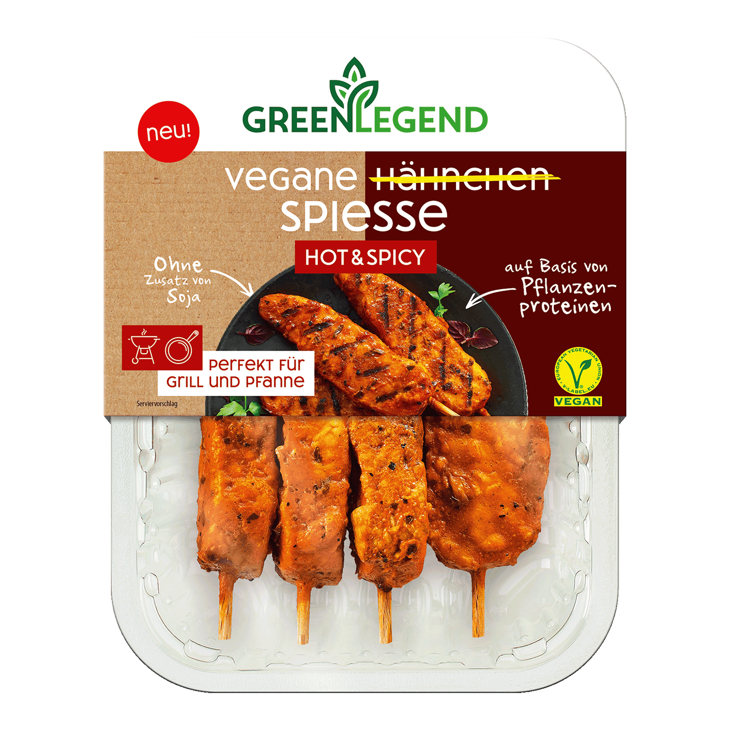 Vegane Hähnchen Spiesse Hot & Spicy