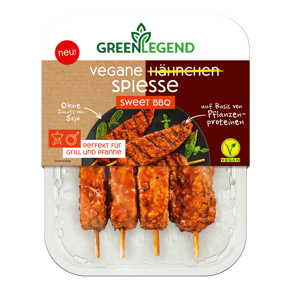 Vegane Hähnchen Spiesse Sweet Bbq