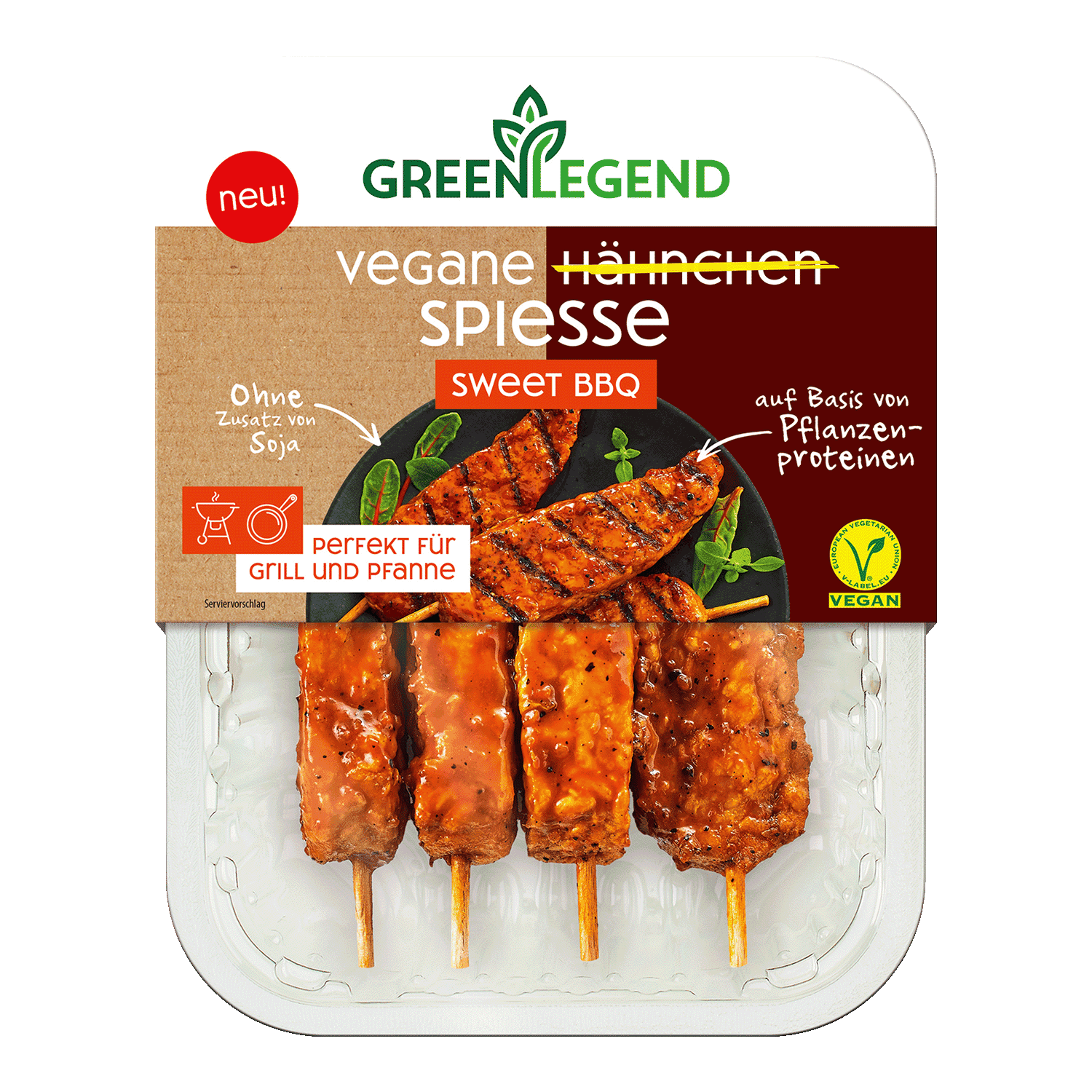 Vegane Hähnchen Spiesse Sweet Bbq