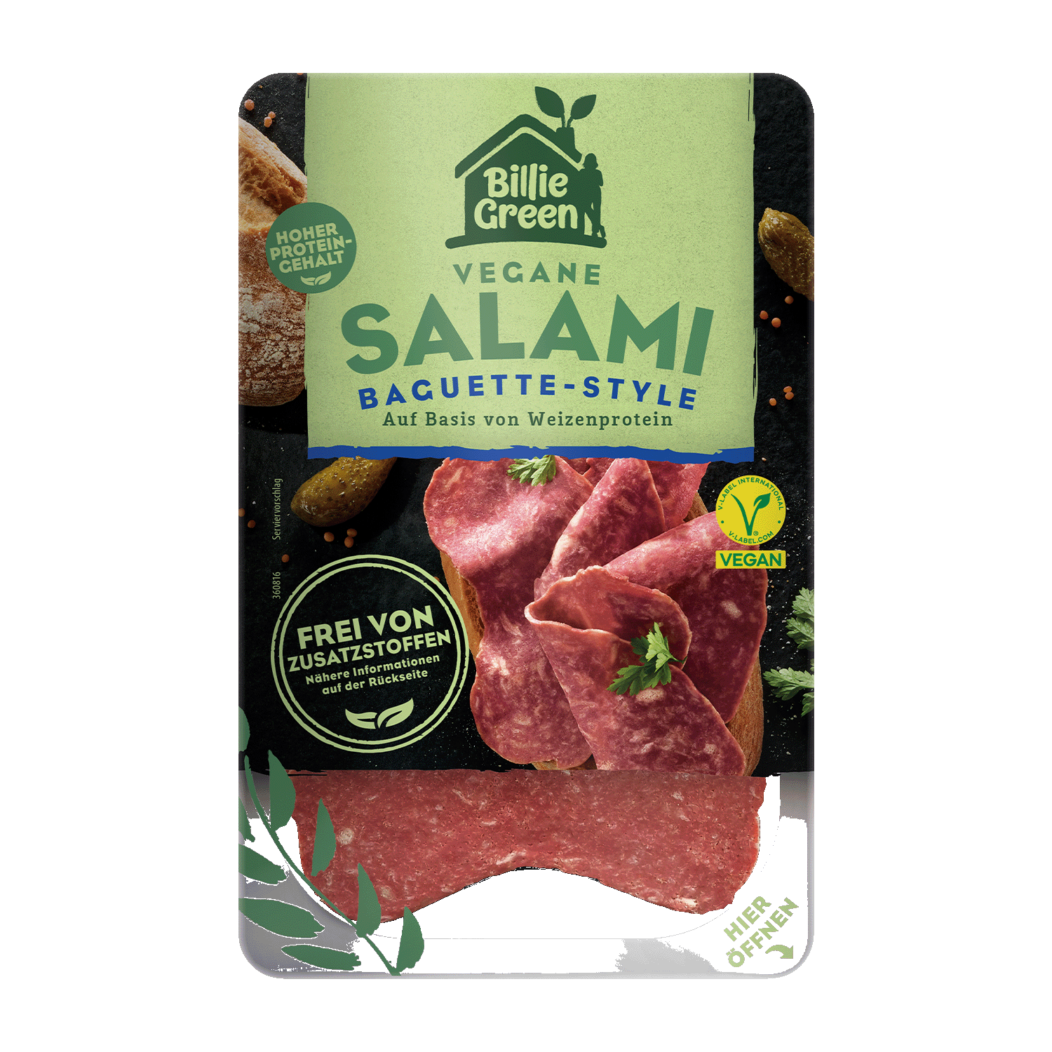 Billie Green Vegane Salami Baguette-Style