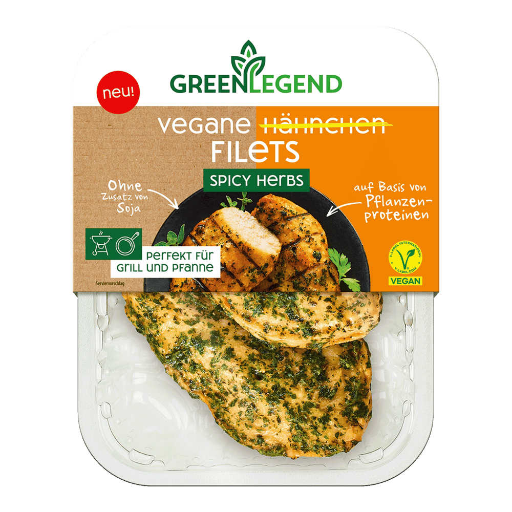 Green Legend Vegane Hähnchen Filets Spicy Herbs