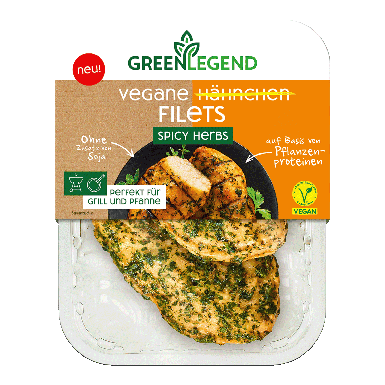 Green Legend Vegane Hähnchen Filets Spicy Herbs
