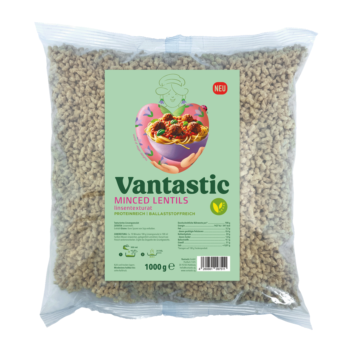 Minced Lentils, Linsentexturat