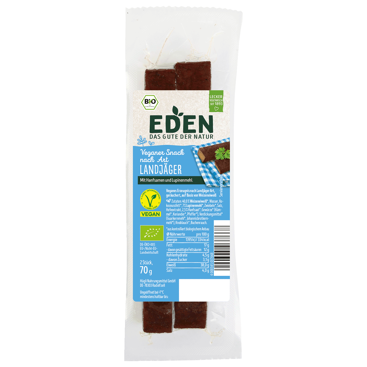Eden Veganer Snack nach Art Landjäger