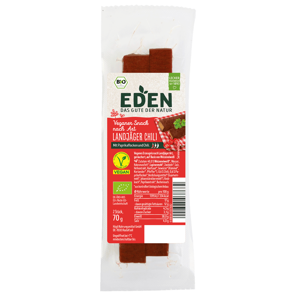 Eden Veganer Snack nach Art Landjäger Chili