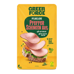GREENFORCE Veganer Aufschnitt Pfeffer Schinken Art, 70g