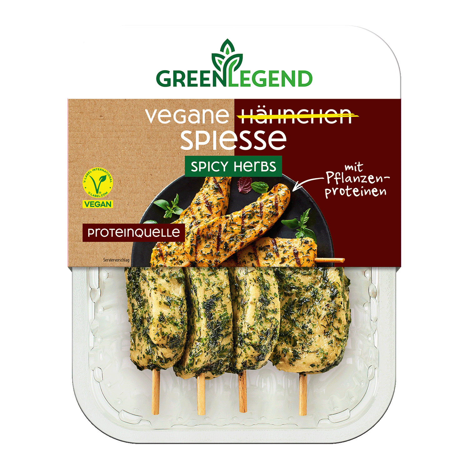 Vegane Hähnchen Spiesse Spicy Herbs