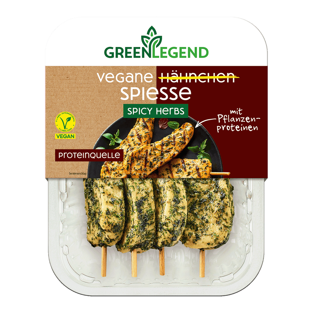 Vegane Hähnchen Spiesse Spicy Herbs