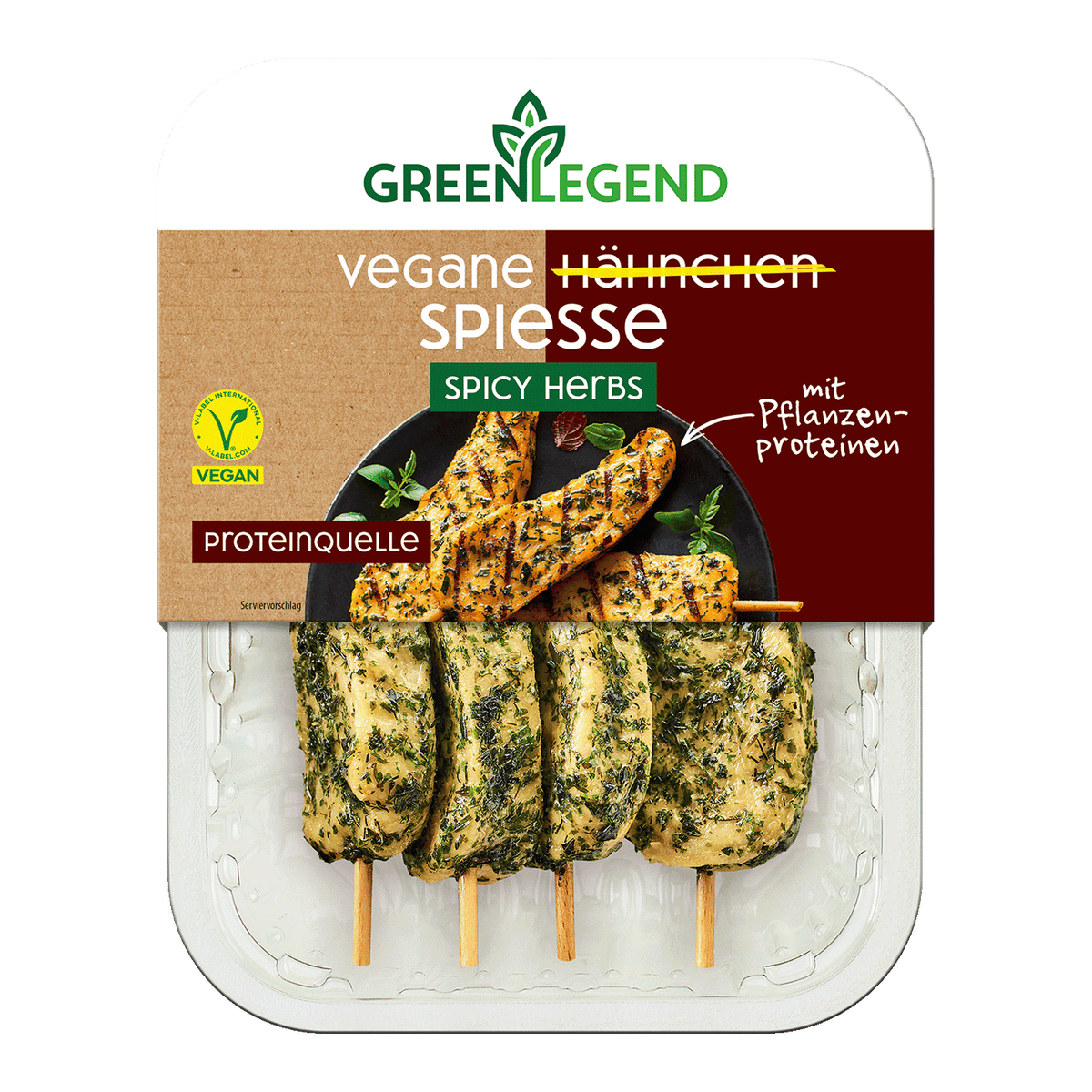 Vegane Hähnchen Spiesse Spicy Herbs