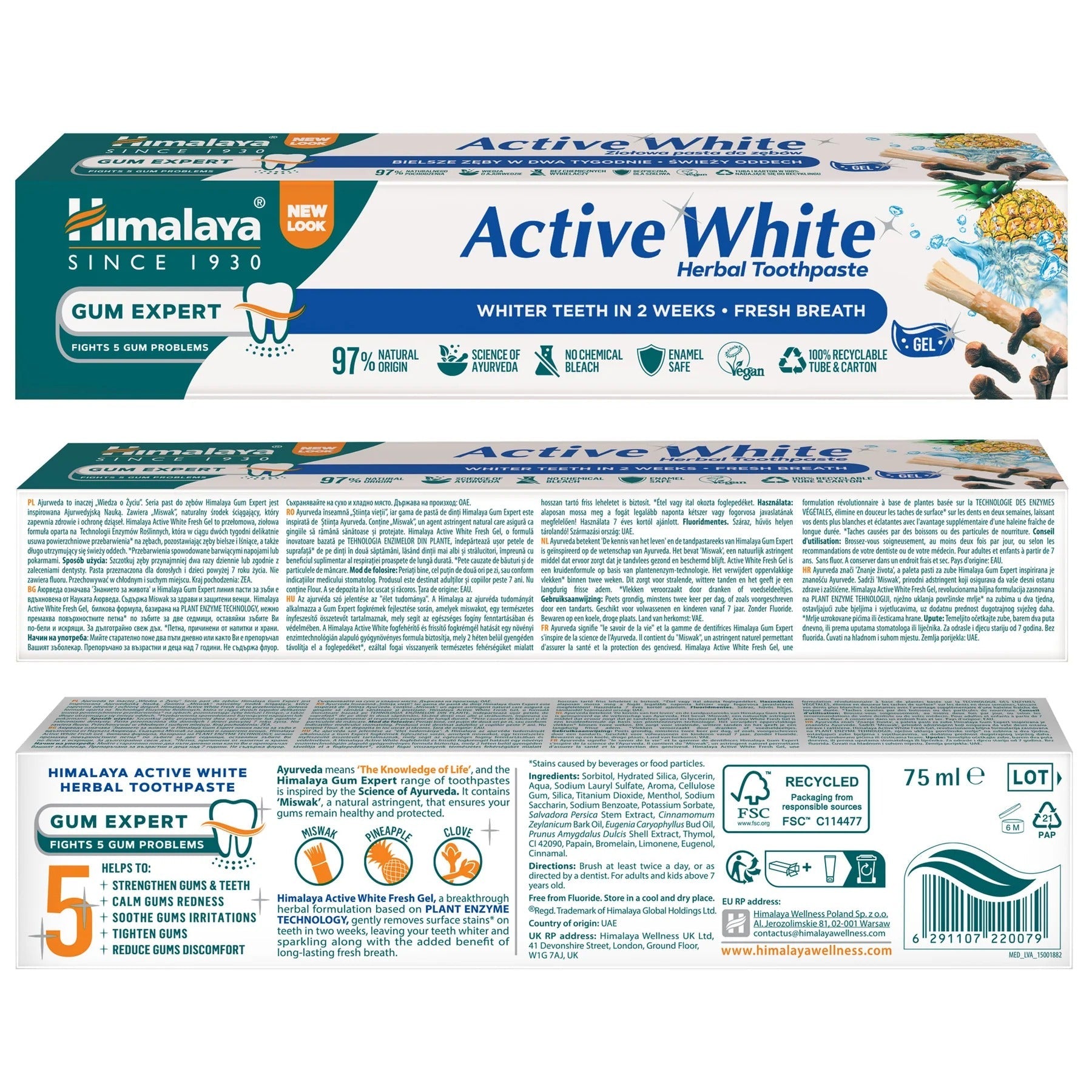 Himalaya Gum Expert Active White Toothpaste - 75 ml