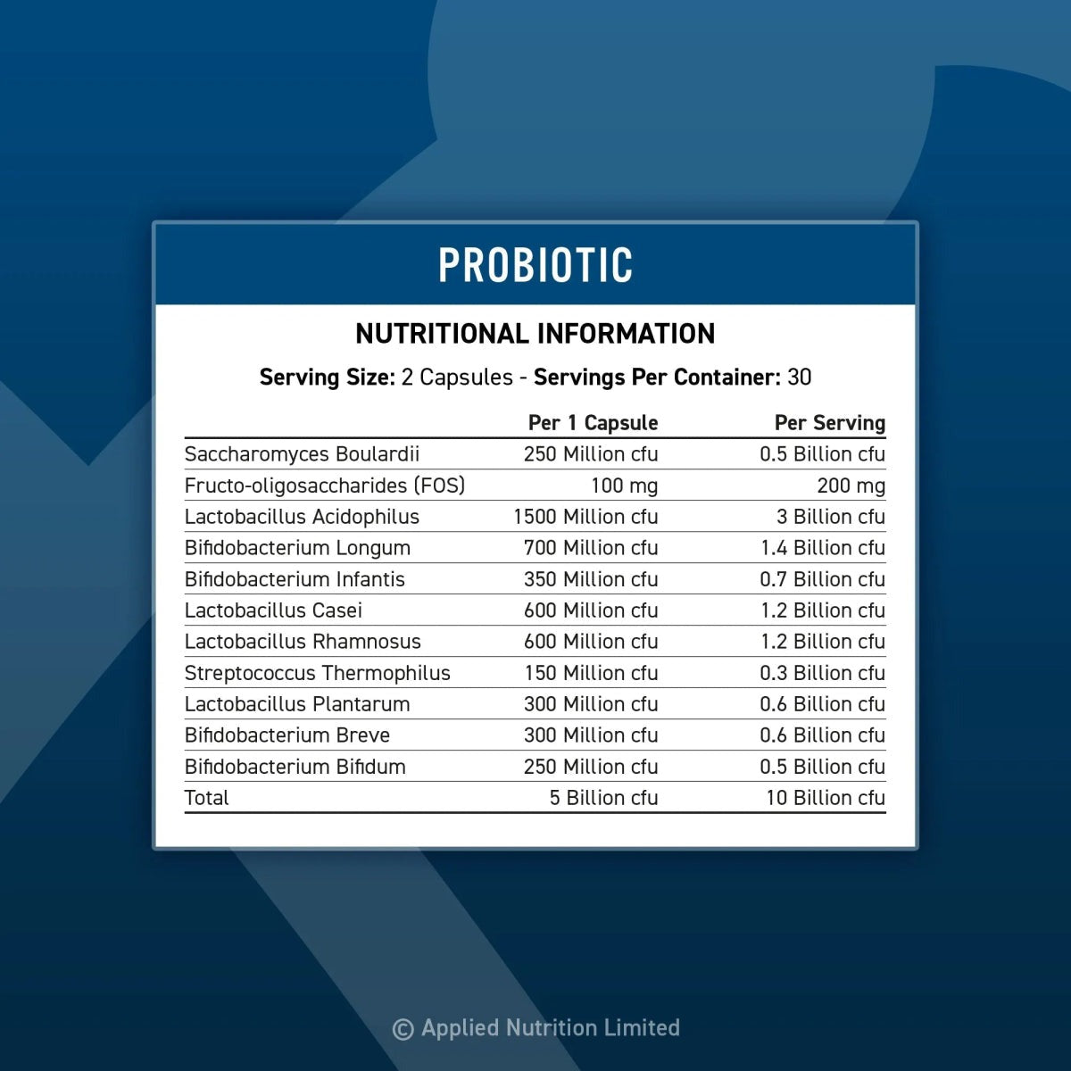 Applied Nutrition Probiotic - 60 caps