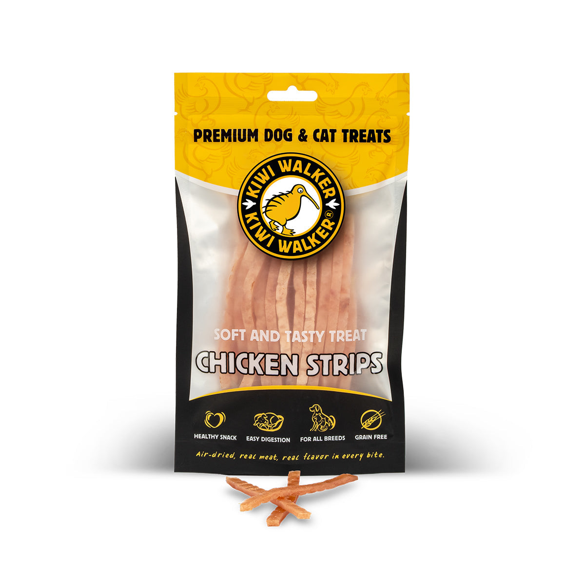 KIWI GETROCKNETE LECKERLIS - ZARTE HUHNSTREIFEN 100G