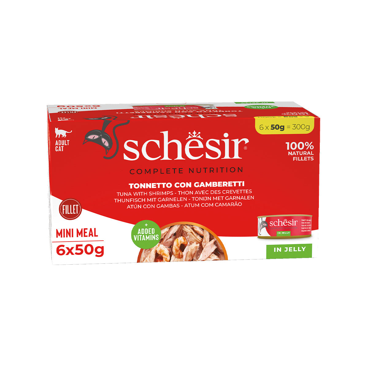 SCHESIR GELEE 8 X (6 X 50) G THUNFISCH UND GARNELEN