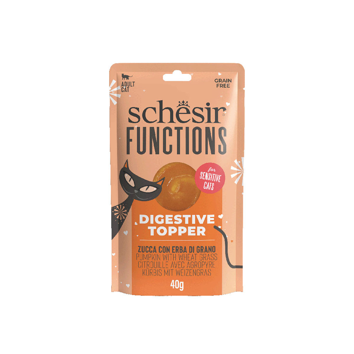 SCHESIR DIGESTIVE TOPPER BEUTEL 12 X 40G KÜRBIS UND WEIZENGRAS