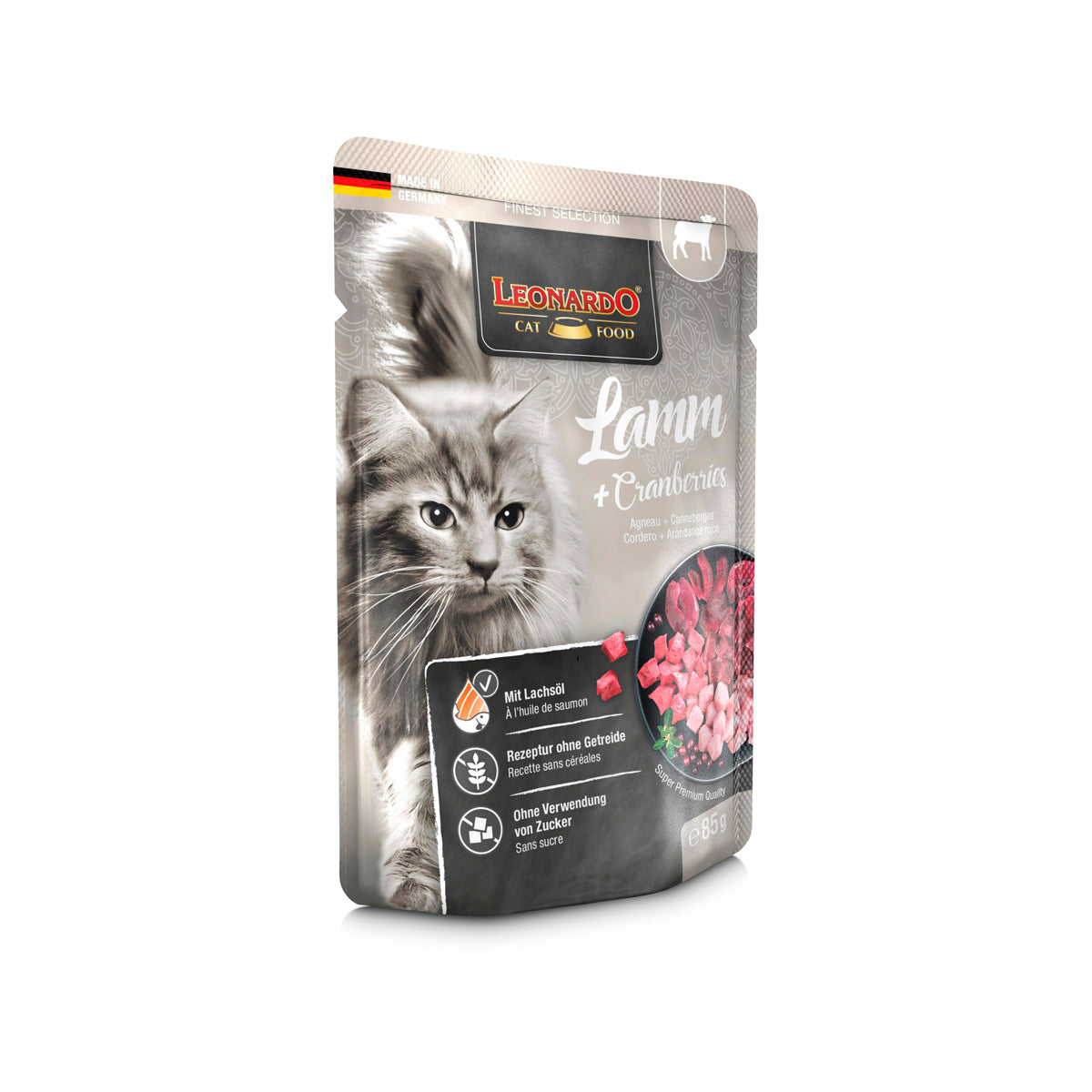 BEUTEL LEONARDO 85 G LAMB & CRANBERRIES - 16 STK
