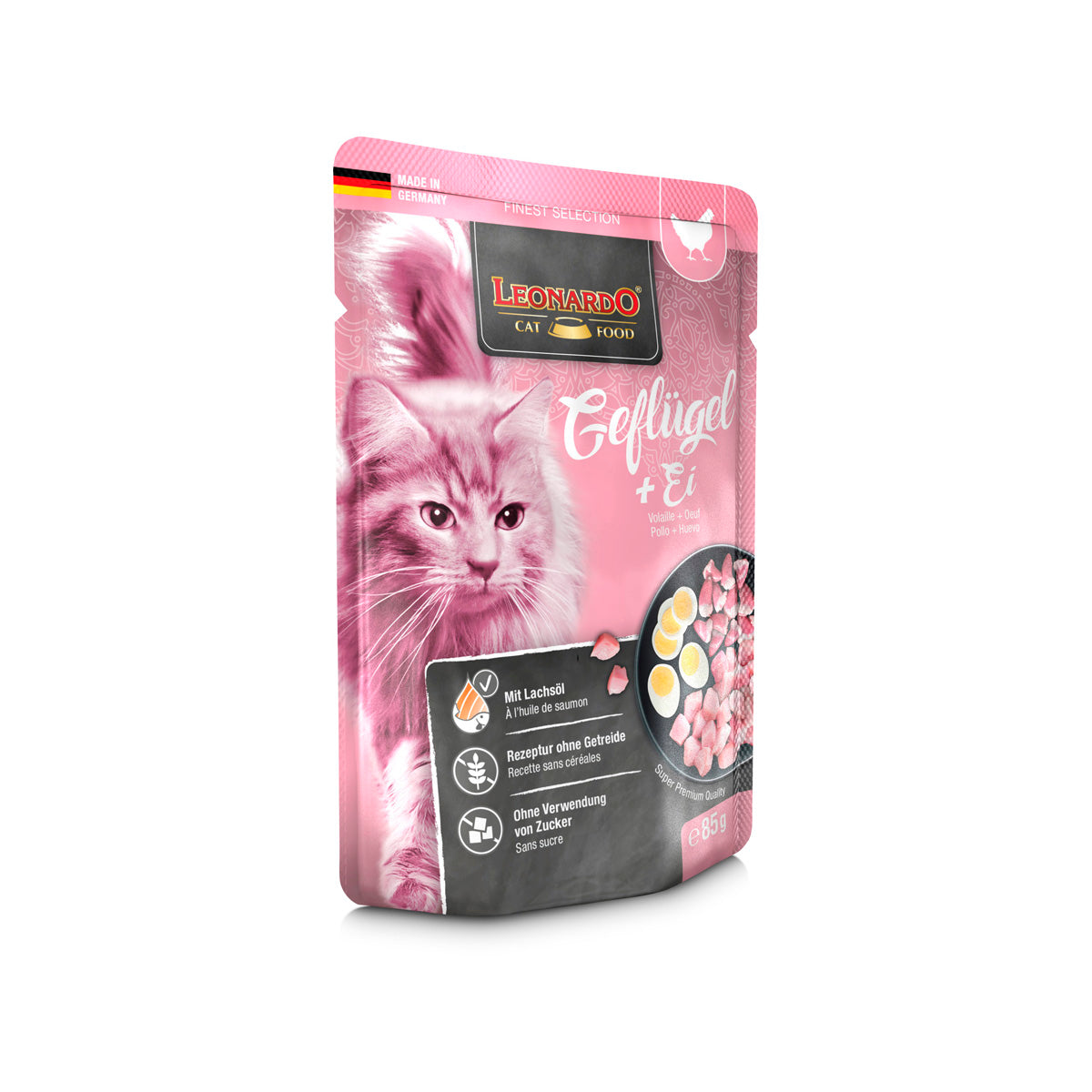 BEUTEL LEONARDO 85 G GEFLUGEL & EI - 16 STK