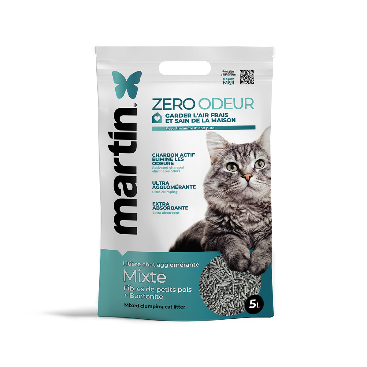 MARTIN ZERO ODEUR KATZENSTREU GEMISCHT KLUMPENDE 5L