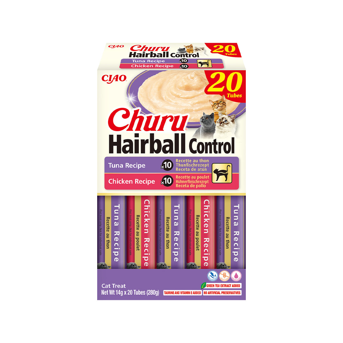 CHURU PUREE HAIRBALL - THUNFISCH- UND HÜHNCHEN-SORTIMENT