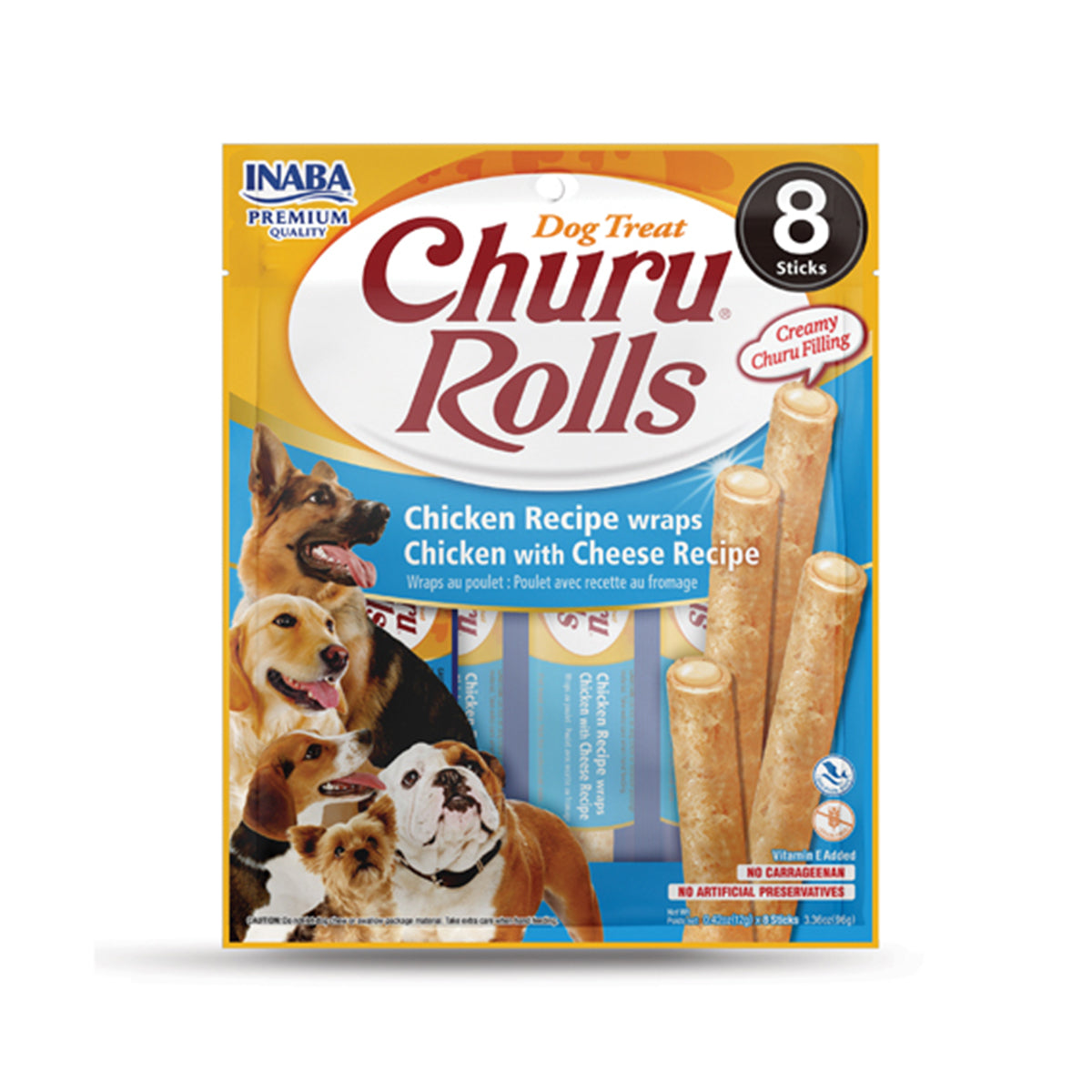 CHURU ROLLS HUNDEHÜHNCHEN UND KÄSE