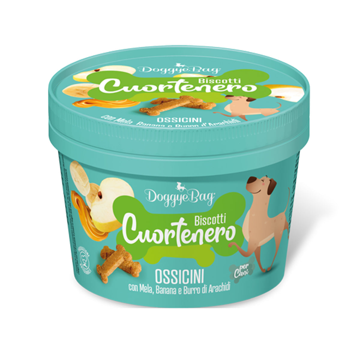DOGGYEBAG CUORTENERO OSSICINI MIT APFEL, BANANE UND ERDNUSSBUTTER 150 g