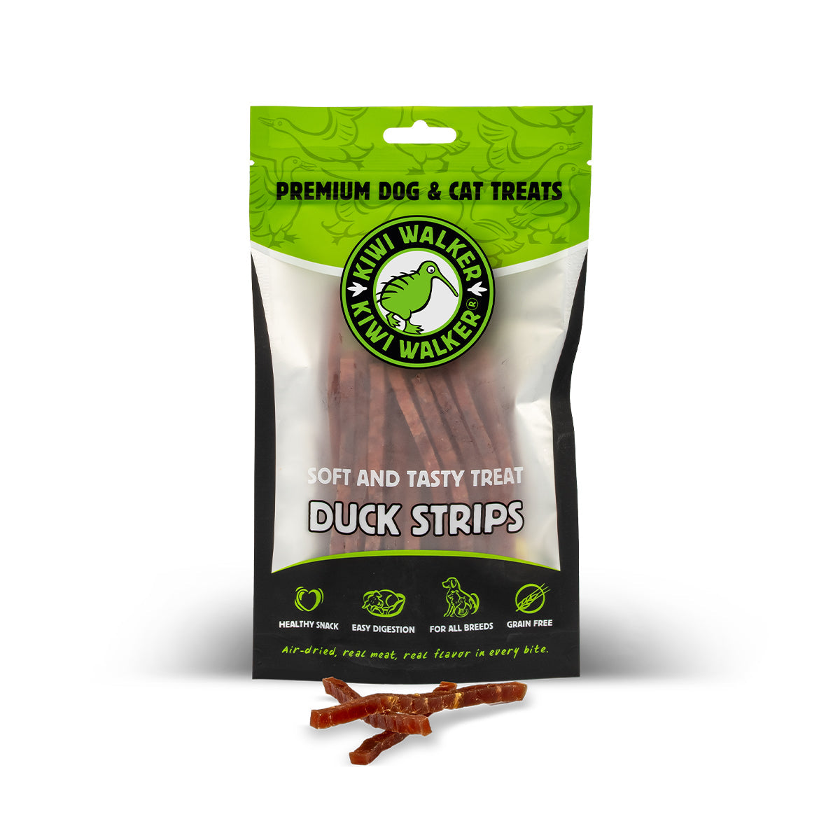 KIWI GETROCKNETE LECKERLIS - ZARTE ENTENSTREIFEN 115G
