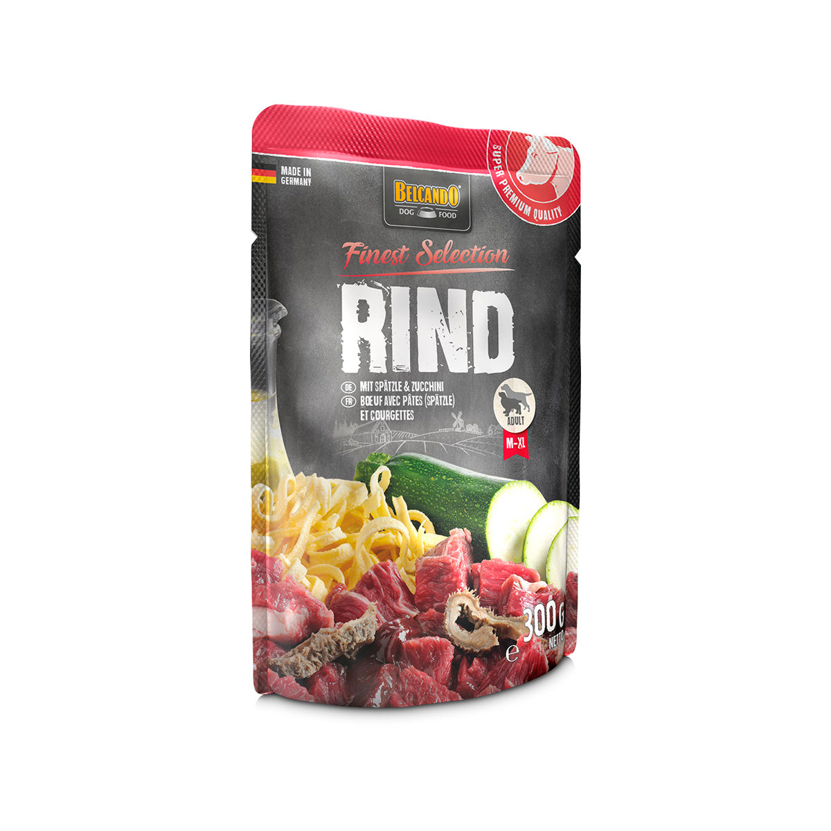 BEUTEL BELCANDO 300 G RIND UND SPAETZLEMIT ZUCCHINI - 6 STK