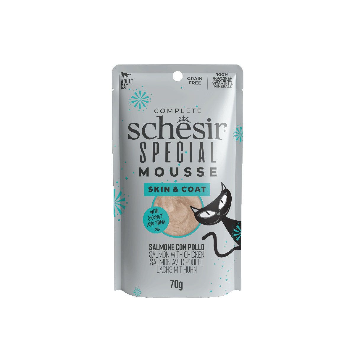 SCHESIR SPECIAL NEEDS MOUSSE BEUTEL 12 X 70G HAUT & FELL
