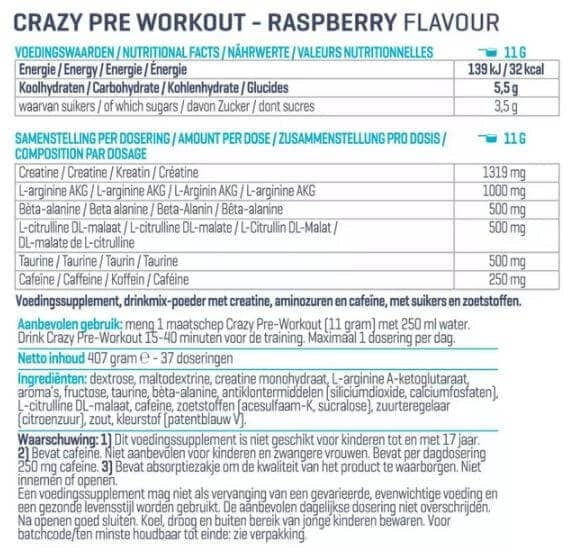 Body & Fit Crazy Pre-workout - 407 g