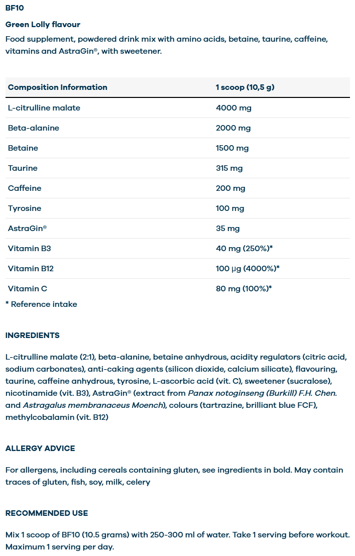 Body & Fit BF10 Pre-workout - 315 g