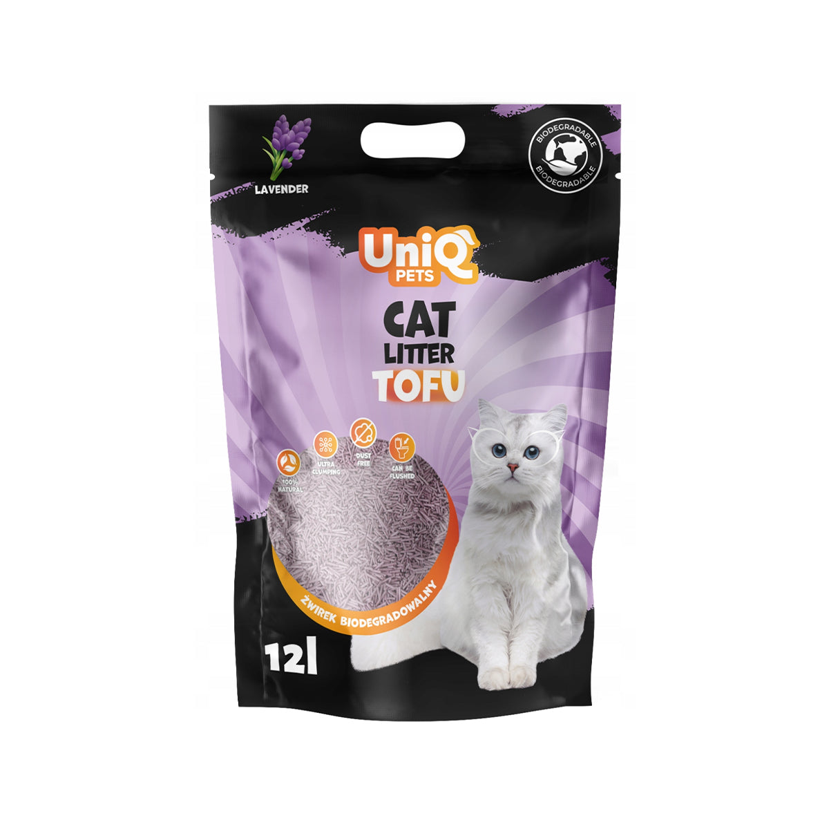 UNIQ PETS TOFU-SAT – LAVENDEL 12 L