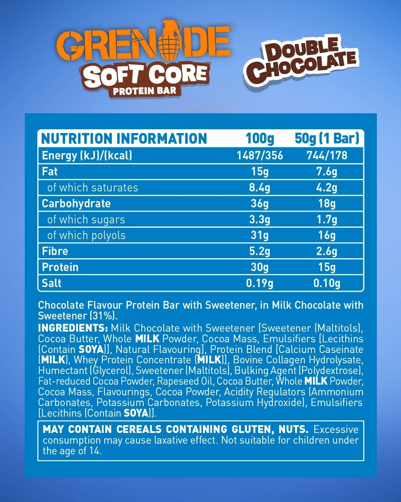 Grenade Soft Core Protein Bar - 12 x 50 g