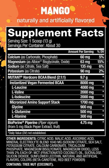 Mutant Hardcore BCAA - 390 g